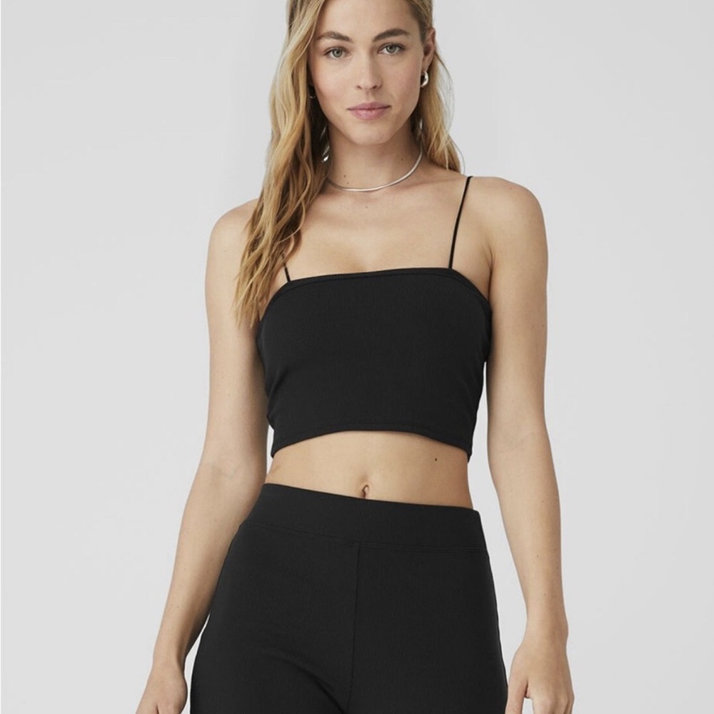 ALO Goddess Ribbed Bandeau Top